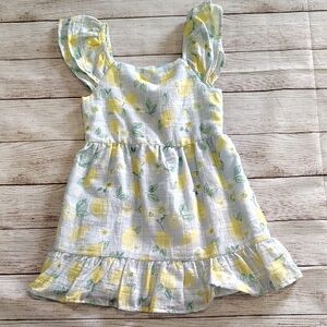 Draper James Yellow Lemon Print Kids Dress